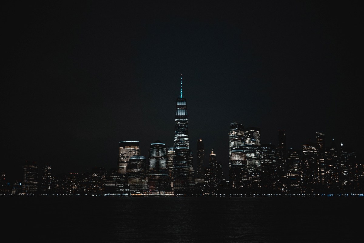 New York City skyline in de nacht