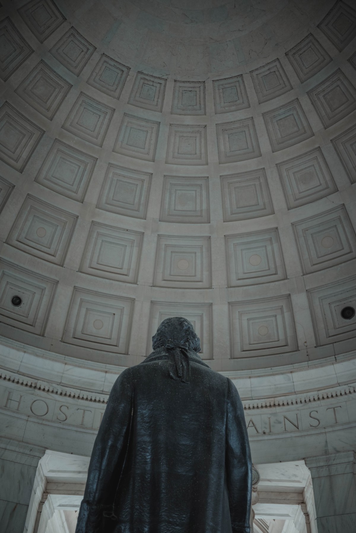 Jefferson van achteren in het Jefferson Memorial