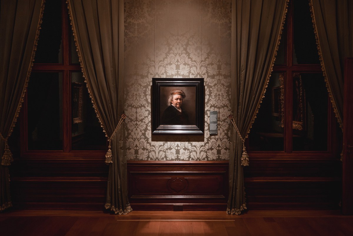 Zelfportret van de oude Rembrandt van Rijn in het Mauritshuis