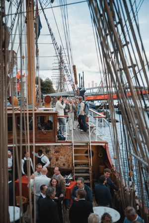 De borrel van DVME op de Bark Europa