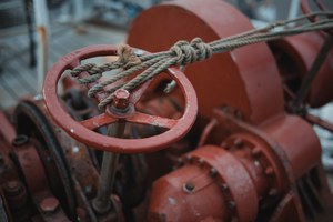 Een rood detail van de Bark Europa