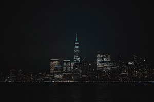 New York City skyline in de nacht
