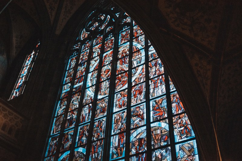 Glas in lood in de Dom van Aken