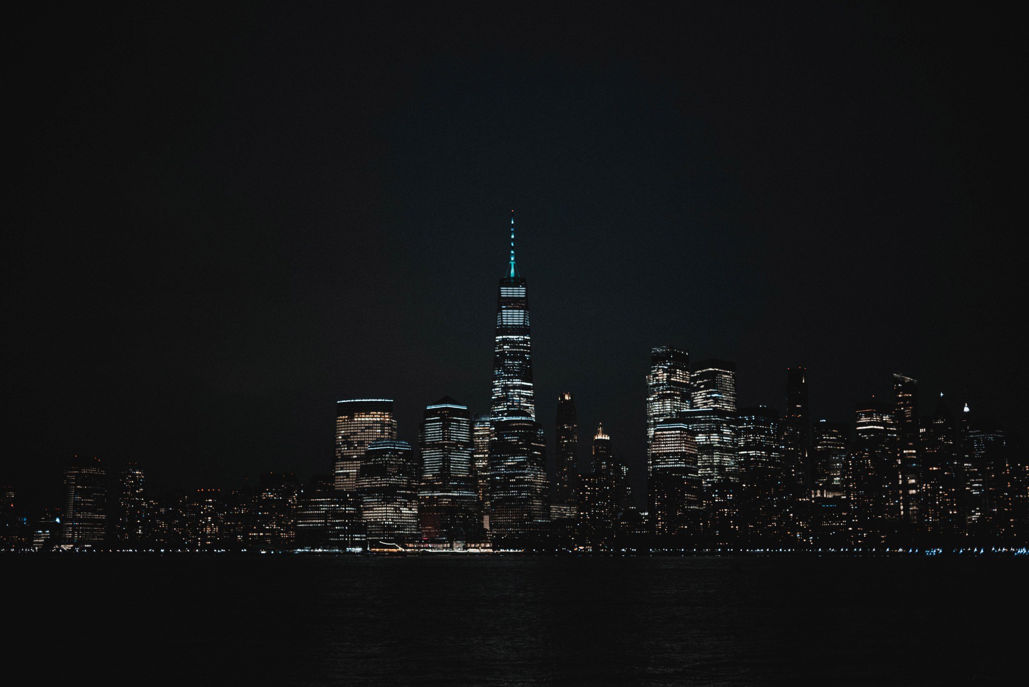 New York City skyline in de nacht